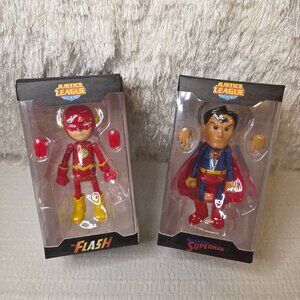 Justice League Superman and The Flash Mini Metal Poseable Action Figures Bundle